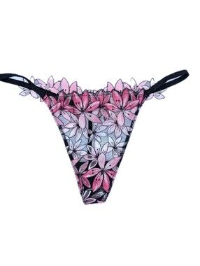 Victoria's Secret Very Sexy V String Thong Large New Women sheer Panty ziggy VS